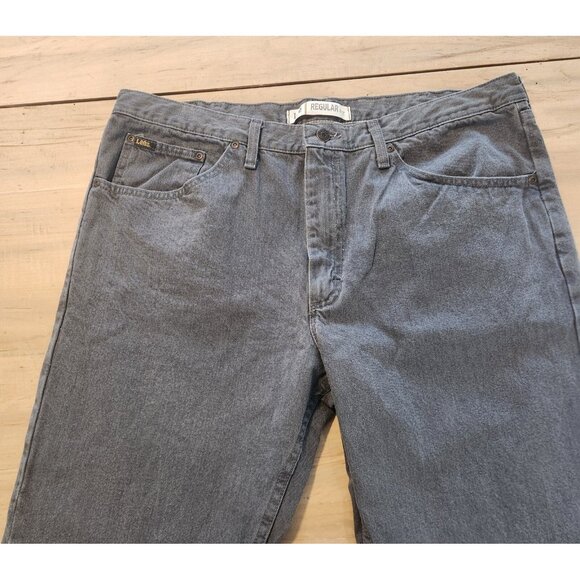 Lee Jeans Regular Fit Denim Straight Leg Mens 40x30 Gray Charcoal Cotton EUC - Picture 7 of 12